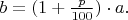 $b=(1+\frac{p}{100})\cdot a.$