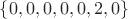 $\{0,0,0,0,0,2,0\}$