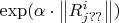 $\exp(\alpha \cdot  \begin{Vmatrix}R^i_{j??}\end{Vmatrix})$