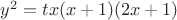 $y^2=tx(x+1)(2x+1)$ $y^2=tx(x+1)(2x+1)$