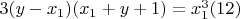 $3(y- x_1)(x_1 + y + 1) = x_1^3\engo(12)$