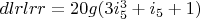 $dlrlrr=20 g (3 i_5^3+i_5+1)$
