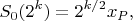 $$S_0(2^k)=2^{k/2}x_P, $$
