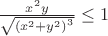 $\[\frac{{{x^2}y}}{{\sqrt {{{({x^2} + {y^2})}^3}} }} \le 1\]$
