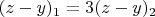 $(z-y)_1=3(z-y)_2$