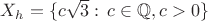 $X_h=\{c\sqrt 3:\, c\in\mathbb Q, c>0\}$