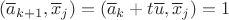 $(\overline{a}_{k+1},\overline{x}_j)=(\overline{a}_k+t\overline{u},\overline{x}_j)=1$