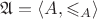 $\mathfrak{A} = \langle A, \leqslant_A \rangle$