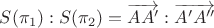 $S(\pi_1) : S(\pi_2) = \overrightarrow{AA'} : \overrightarrow{A'A''}$