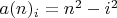 $a(n)_i=n^2-i^2$