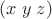$(x\;y\;z)$