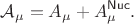 $$
\mathcal{A}_{\mu} = A_{\mu} + A^{\sf Nuc}_{\mu}.
$$