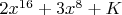 $2x^{16}+3x^8+K$
