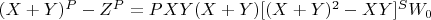 $(X + Y)^P-Z^P = PXY(X + Y)[(X + Y)^2-XY]^SW_0$