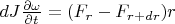 $dJ \frac {\partial \omega}{\partial t}=(F_r-F_{r+dr})r$