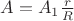 $A=A_1\tfrac{r}{R}$