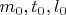 $m_0, t_0, l_0$
