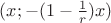 $(x; -(1-\frac{1}{r})x)$