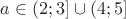 $a\in(2;3]\cup(4;5]$
