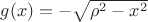 $g(x) =- \sqrt{\rho^2-x^2}$