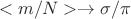 $$<m/N>\rightarrow \sigma/ \pi$$