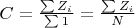 $C=\frac{\sum Z_i}{\sum 1}=\frac{\sum Z_i}{N}$