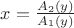$x = \frac{A_2(y)}{A_1(y)}$