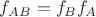 $f_{AB}=f_Bf_A$