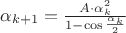 $\alpha_{k+1}=\frac{A\cdot\alpha_k^2}{1-\cos\frac{\alpha_k}{2}}$ $\alpha_{k+1}=\frac{A\cdot\alpha_k^2}{1-\cos\frac{\alpha_k}{2}}$