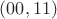 $(00, 11)$