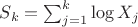 $S_k=\sum_{j=1}^k \log X_j$ $S_k=\sum_{j=1}^k \log X_j$