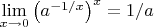 $\mathop {\lim }\limits_{x \to 0} \left( {a^{ - 1/x} } \right)^x  = 1/a$