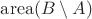$\mathrm{area}(B \setminus A)$