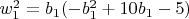 $w_1^2=b_1 (-b_1^2+10 b_1-5)$