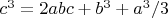 $c^3=2abc+b^3+a^3/3$