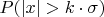$P(|x| > k\cdot \sigma)$
