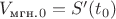 $V_\text{мгн.}_0 = S'(t_0)$