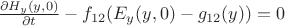 $\frac{\partial H_y (y,0)}{\partial t}-f_{12} (E_y (y,0) -g_{12} (y))=0$