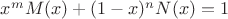 $x^{m}M(x)+(1-x)^{n}N(x)=1$