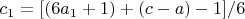 $c_1=[(6a_1+1)+(c-a)-1]/6$