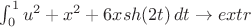 \int_{0}^{1} u^2 +x^2+6xsh(2t) \, dt \to extr