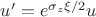 $u'=e^{\sigma_z\xi/2}u$