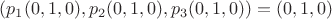 $(p_1(0,1,0),p_2(0,1,0),p_3(0,1,0))=(0,1,0)$