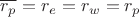 $\overline{r_p}=r_e=r_w=r_p$