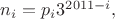 $n_i=p_i3^{2011-i},$