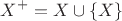$$X^+= X \cup \left\lbrace X\right\rbrace$$