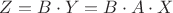 $Z=B\cdot Y=B\cdot A\cdot X$