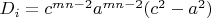 $D_i=c^{mn-2}a^{mn-2}(c^2-a^2) $