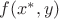 $f(x^*,y)$