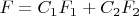 $F=C_1F_1+C_2F_2$